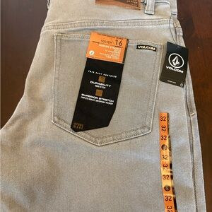 Volcom Gray Slim Straight Jeans Modern Style